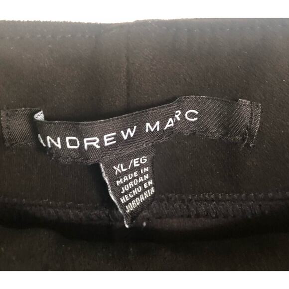 Andrew Marc Black Faux Suede Pull-On Stretchy Pants High Rise Work Travel -XL - Picture 2 of 5